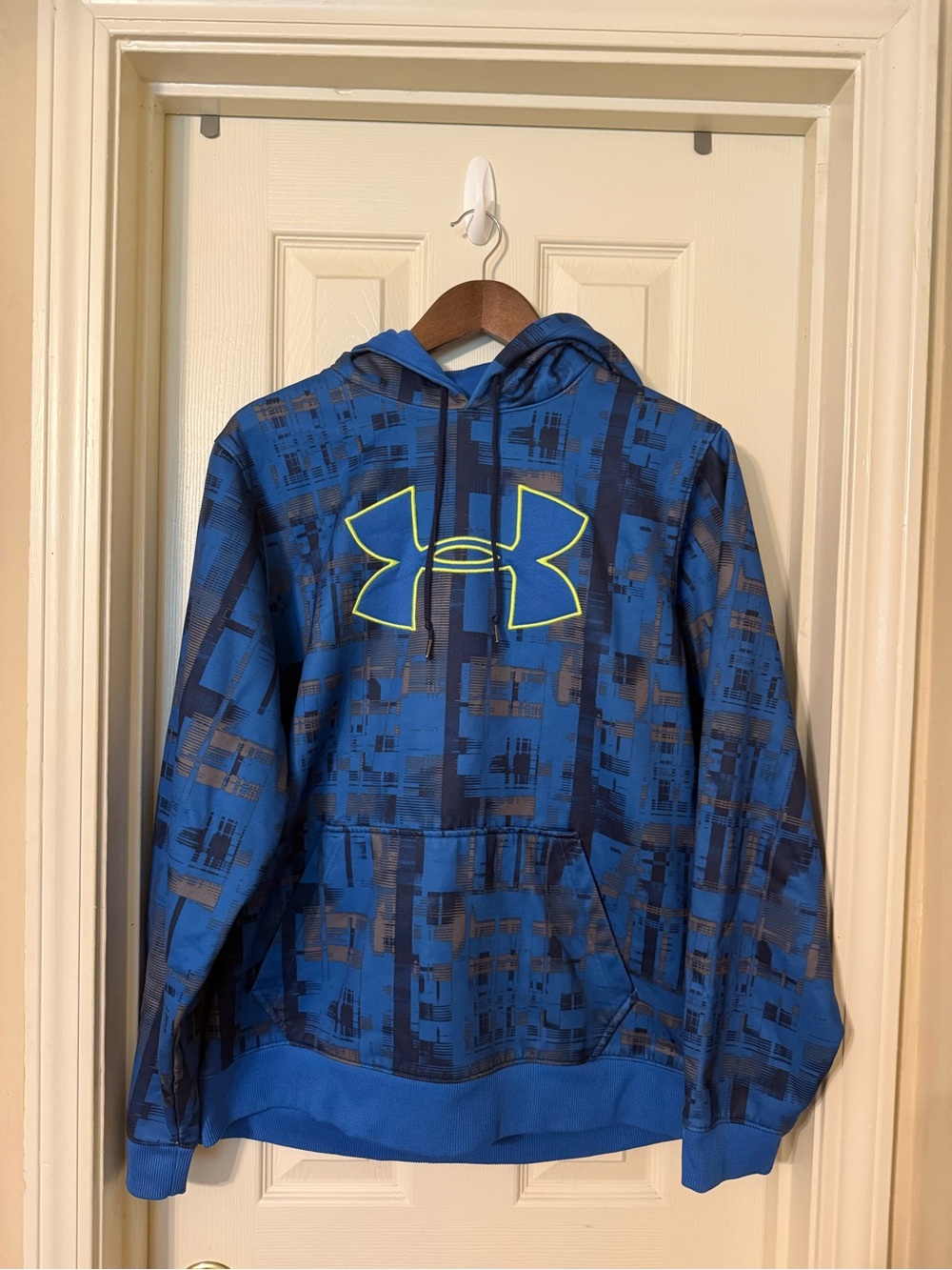Under Armour Blue & Navy Graphic Hoodie with Neon Logo